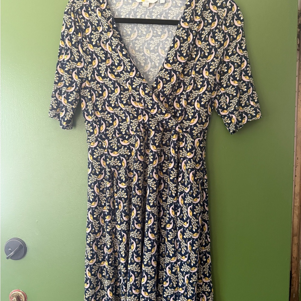 Boden Peacock Wrap Dress